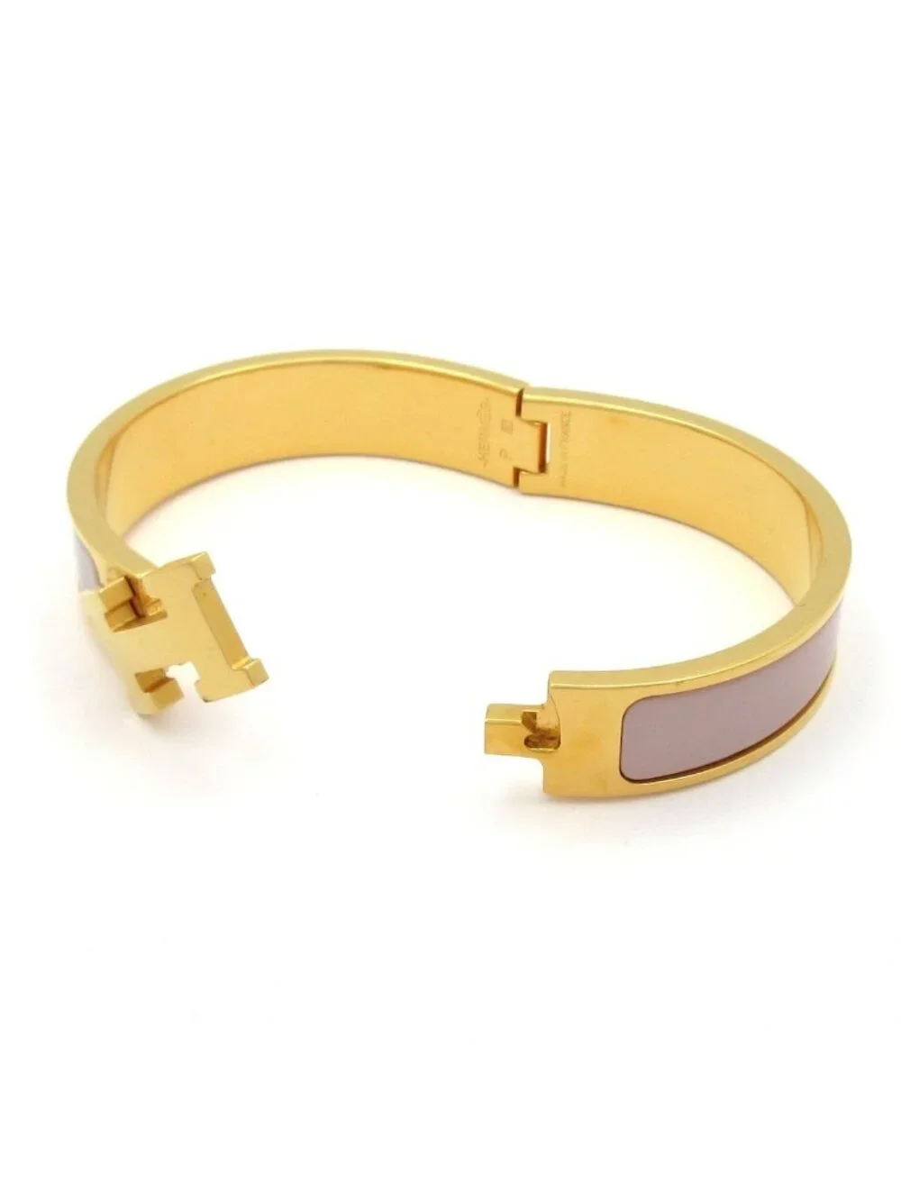 Hermes Bangle Click Gold Pink Beige Bracelet